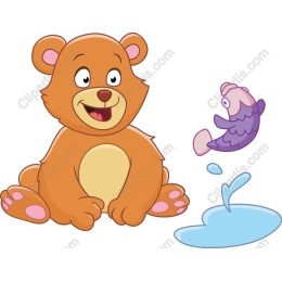 Happy Bear with Fish
