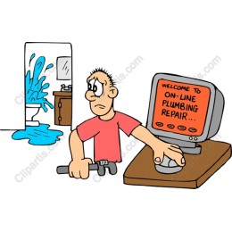 Frustrated Plumber Cartoon