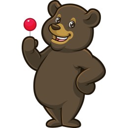 Cheerful Bear with Lollipop