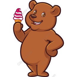 Happy Bear with Ice Cream