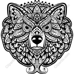 Intricate Wolf Head