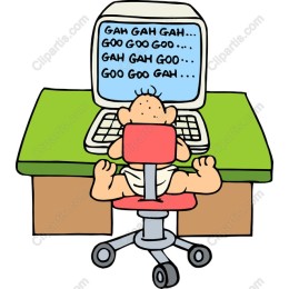 Playful Baby at Computer