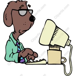 Charming Dog at Computer