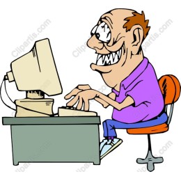 Cartoon Computer Typist