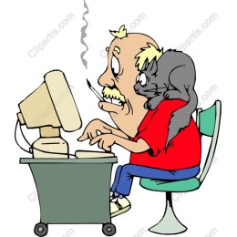 Whimsical Cat & Computer