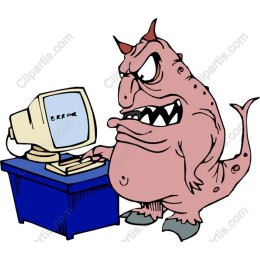 Frustrated Monster at Computer
