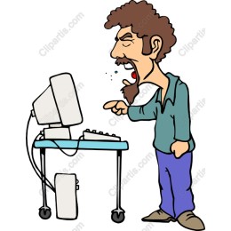 Frustrated Man Yelling at Computer