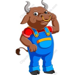 Playful Bull Character