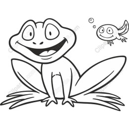 Whimsical Frog and Fish