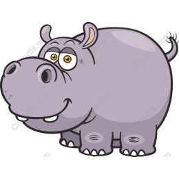 Cute Cartoon Hippo