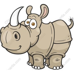 Adorable Cartoon Rhinoceros