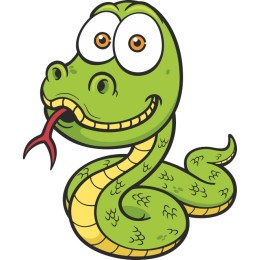 Playful Green Cartoon Snake