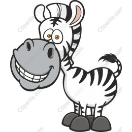 Whimsical Cartoon Zebra