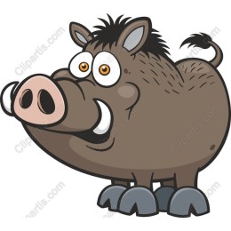 Cheerful Cartoon Boar