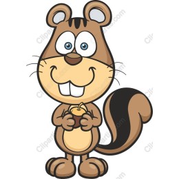 Whimsical Cartoon Squirrel