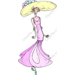 Elegant Lady in Pink Dress