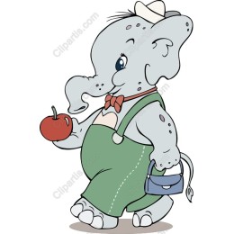 Charming Elephant with Apple