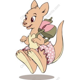 Playful Kangaroo with Backpack