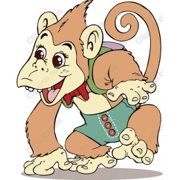 Playful Cartoon Monkey