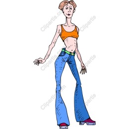 Trendy Flared Jeans Character