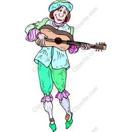 Whimsical Musician Playing Lute