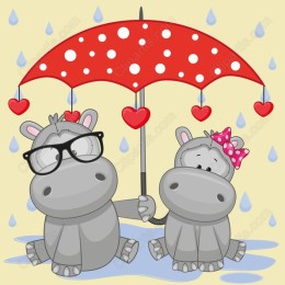 Hippo Love Rainy Day