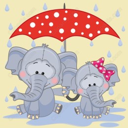 Elephants Under the Umbrella