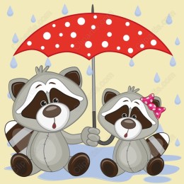 Charming Raccoons Umbrella