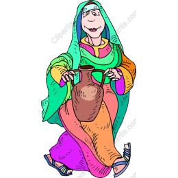 Vibrant Woman with Pottery Jug