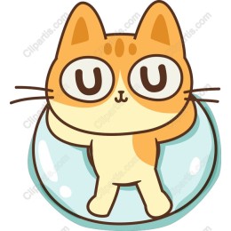 Cute Cat in Floatie