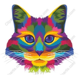 Vibrant Cat Face