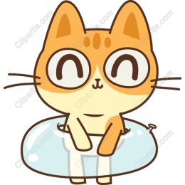 Cute Cat in Floatie