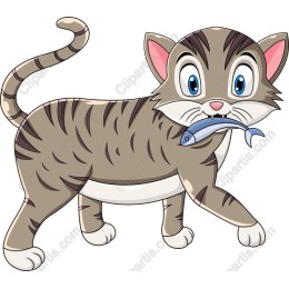 Playful Cat with Fish
