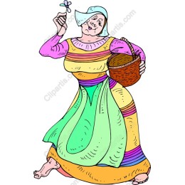 Cheerful Woman in Colorful Dress
