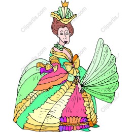 Colorful Vintage Lady in Elegant Gown