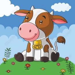 Charming Cartoon Cow
