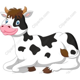 Cute Playful Cartoon Cow
