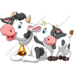 Charming Cartoon Cow Duo