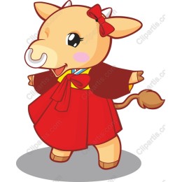 Festive Cartoon Calf