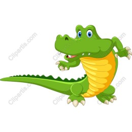 Cheerful Cartoon Crocodile