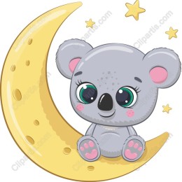 Cute Koala on Moon