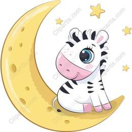 Whimsical Zebra Moonlight