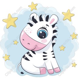Cute Cartoon Zebra