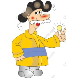 Cheerful Character in Yellow Coat