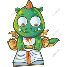 Playful Dragon on Book