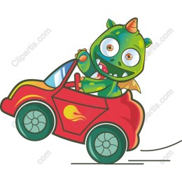 Playful Monster in Car