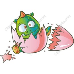 Whimsical Dragon Emerging from Egg