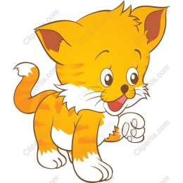 Charming Yellow Cartoon Kitten