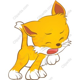 Cheerful Cartoon Orange Kitten