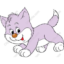 Adorable Purple Cartoon Cat